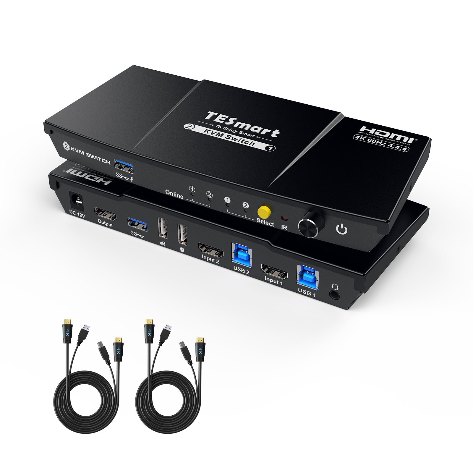 KVMスイッチ | 2ポート HDMI 4K60Hz USB3.0 EDID付き - TESmart Japan