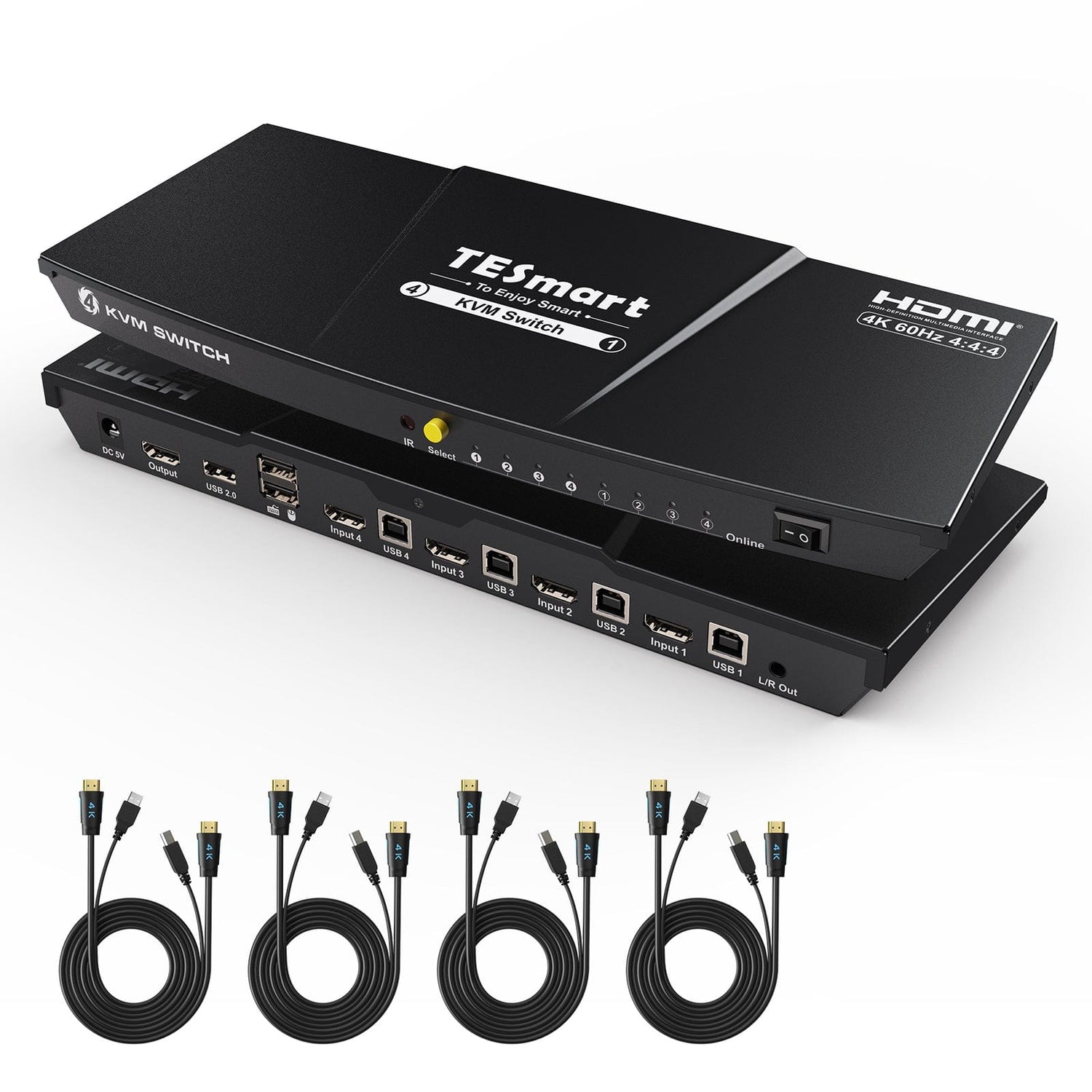 4 ポート KVM スイッチ HDMI 4K60Hz EDID付き | 4PC&1モニター