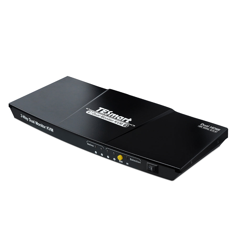 デュアルモニター HDMI KVMスイッチ 2ポート 4K@60Hz 2入力2出力 USB HDMI 拡張ディスプレイ KVM スイッチ キーボード マウス用USB