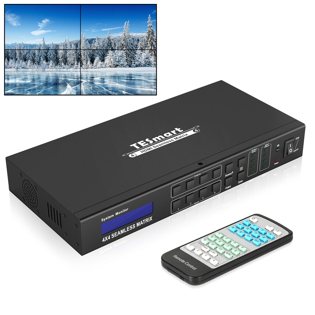 4x4 4K HDMI マトリックス スイッチ ビデオ ウォールとシームレスなスイッチング