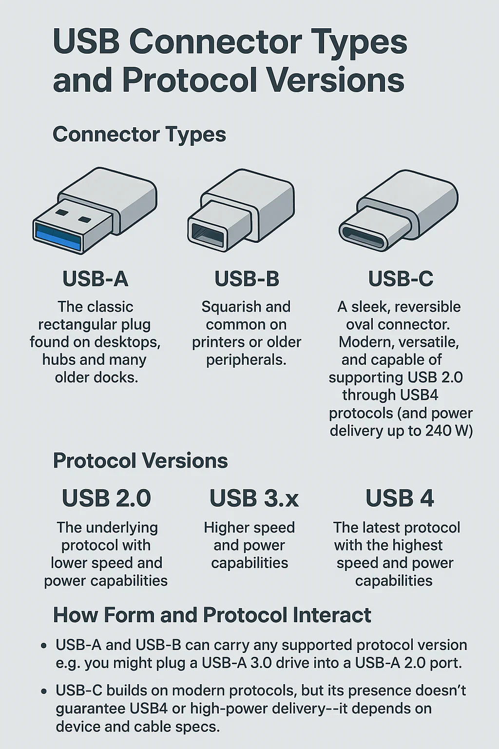 USB A、B、C と USB 2.0、3.x、4.0 の違いとは？