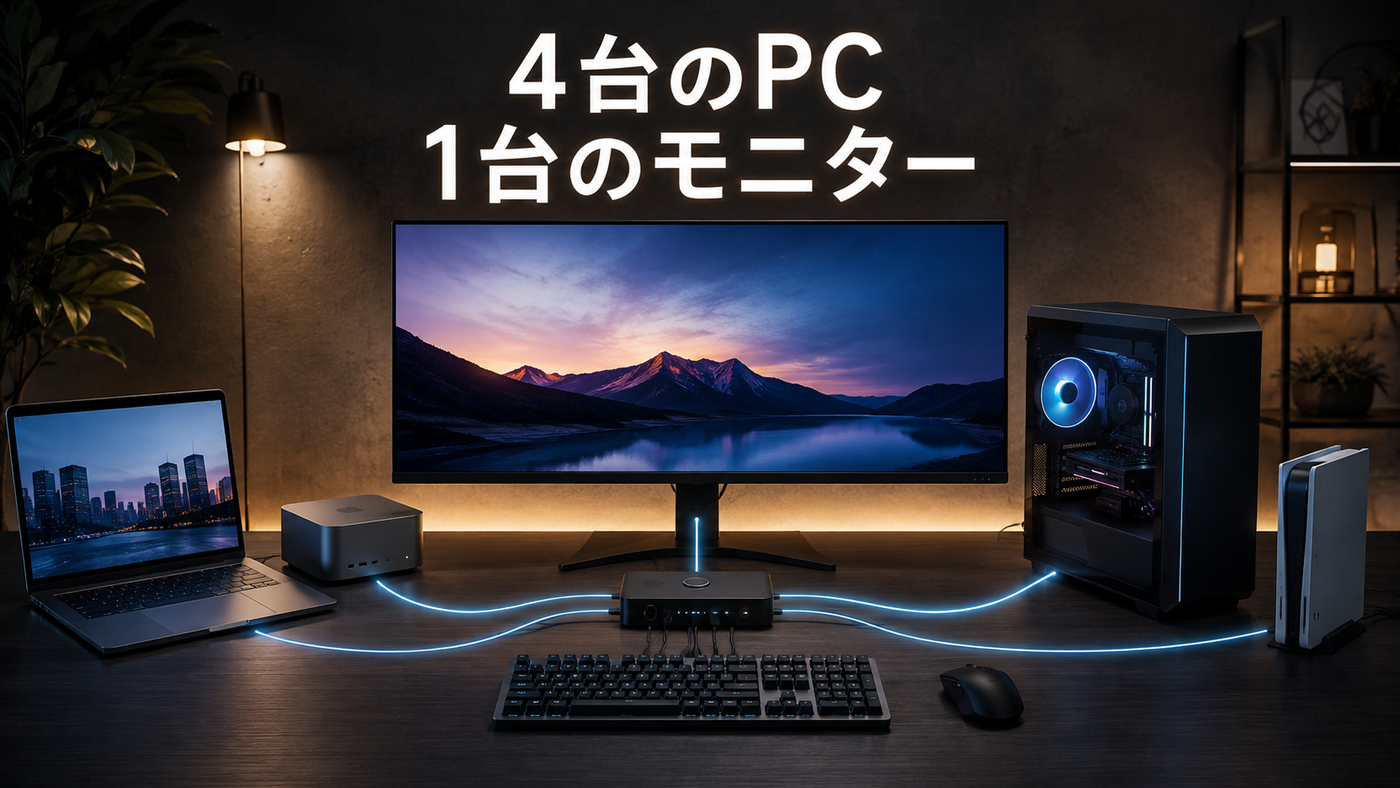 4台のコンピューター、1台のモニター：HDMI切替器ではなくHDMI 2.1 KVMが必要になるとき