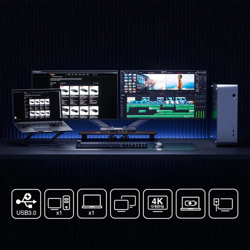 KVMスイッチを使ってMacbookとデスクトップのデュアルモニターを