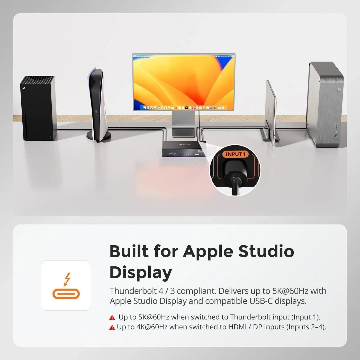 Apple Studio DisplayでPS5・Nintendo Switchを使う方法｜Mac・PC・ゲーム機をまとめるデスク環境