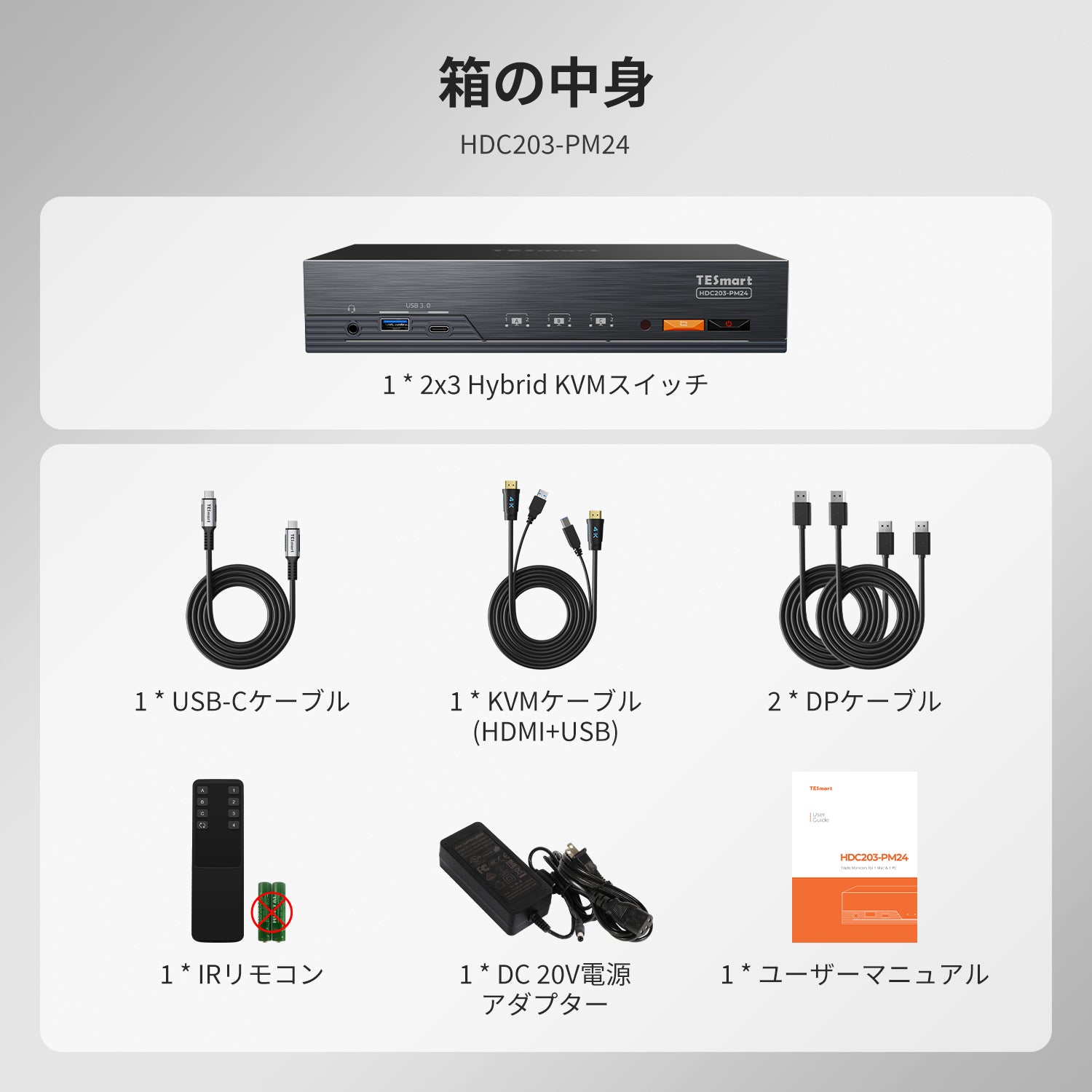 Triple 4K60Hz DisplayLink® KVMドック – USB-C、スマートEDID & 100W