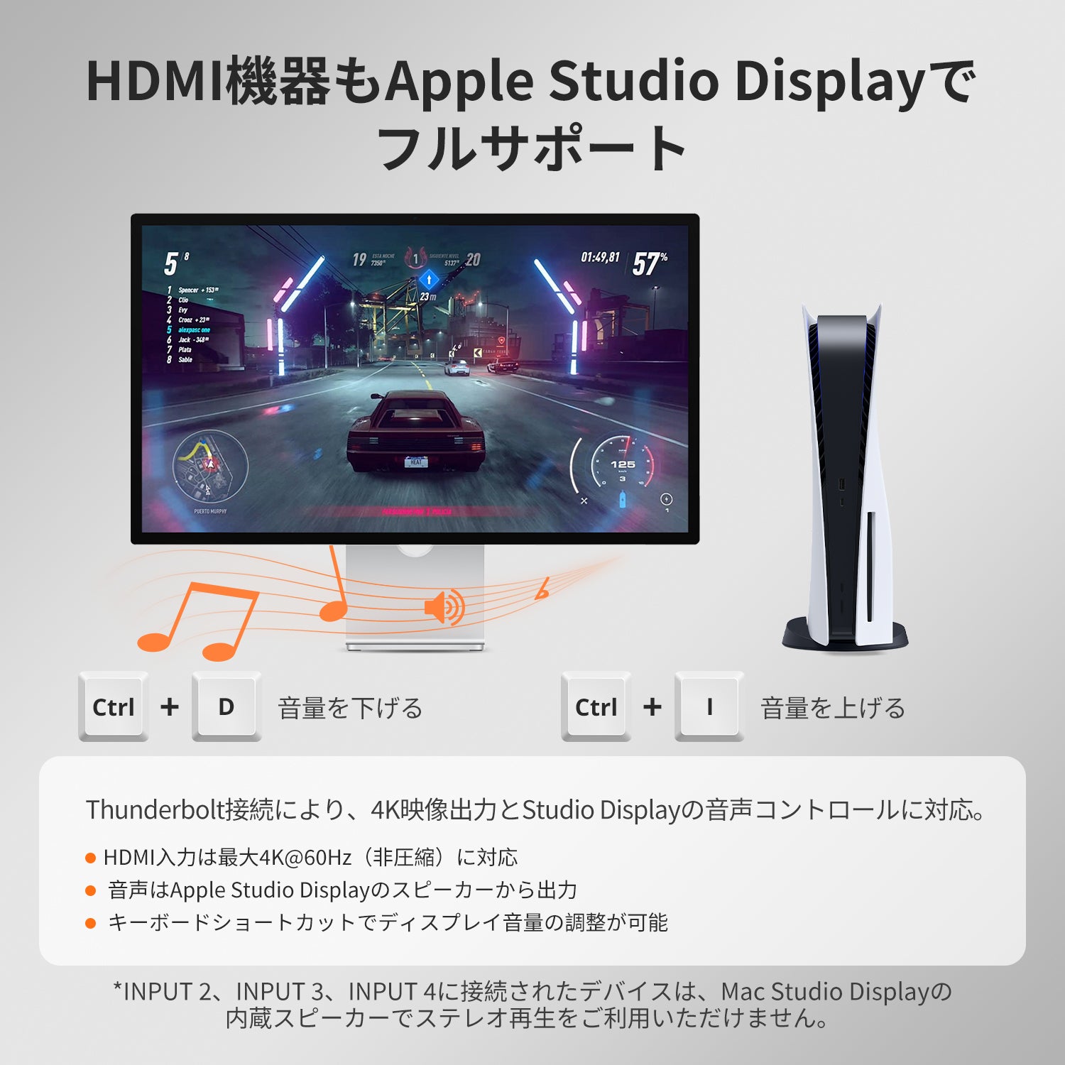 Apple Studio Display用4ポートKVM – Thunderbolt™ 4 & HDMIデバイス