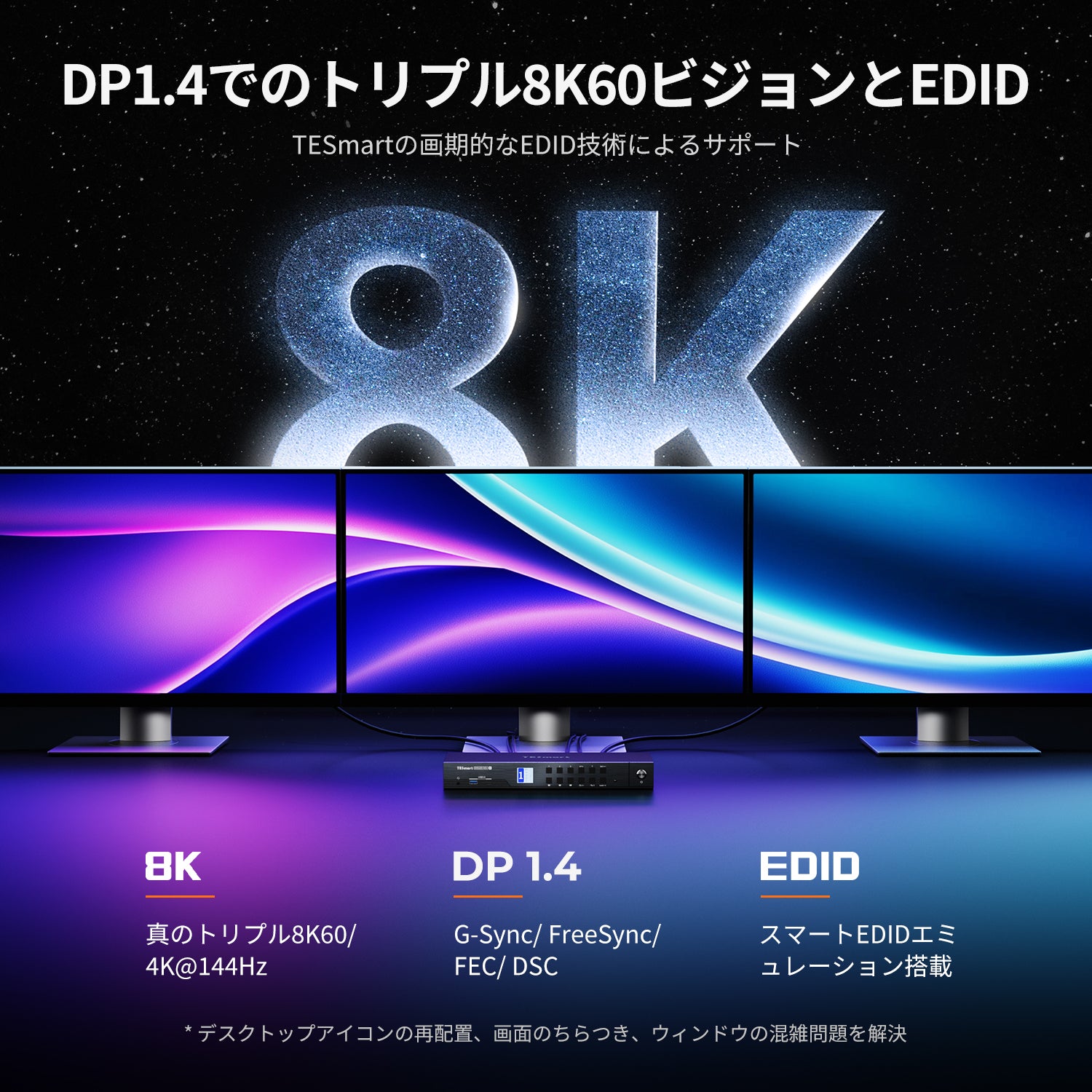 HDMIマトリックス | 8x8 4K30Hz/4K60Hz RS232/LAN制御 - TESmart Japan