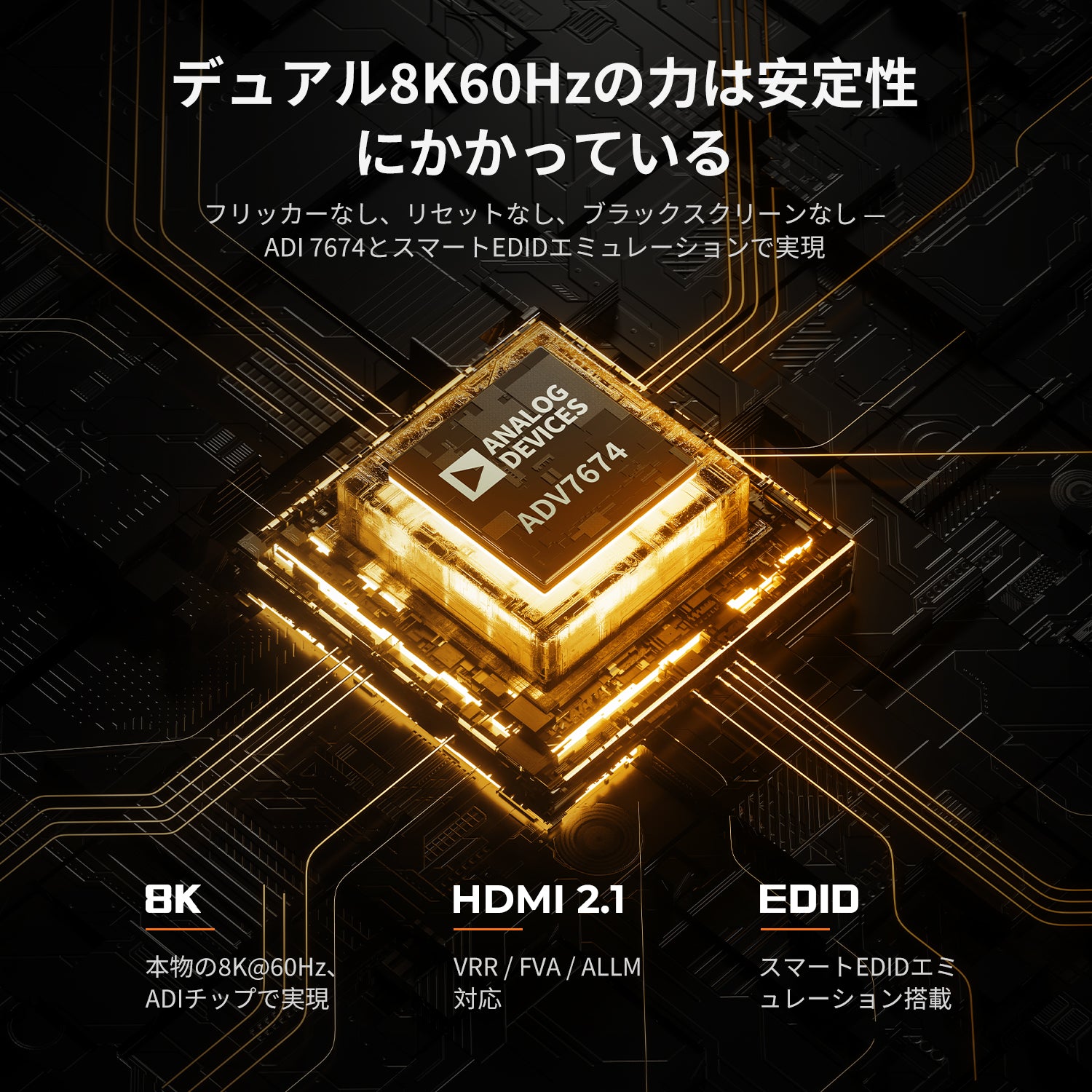 HDMI 2.1 デュアル 4K144Hz KVM スイッチ ゲーミング ドック 2台のPCと