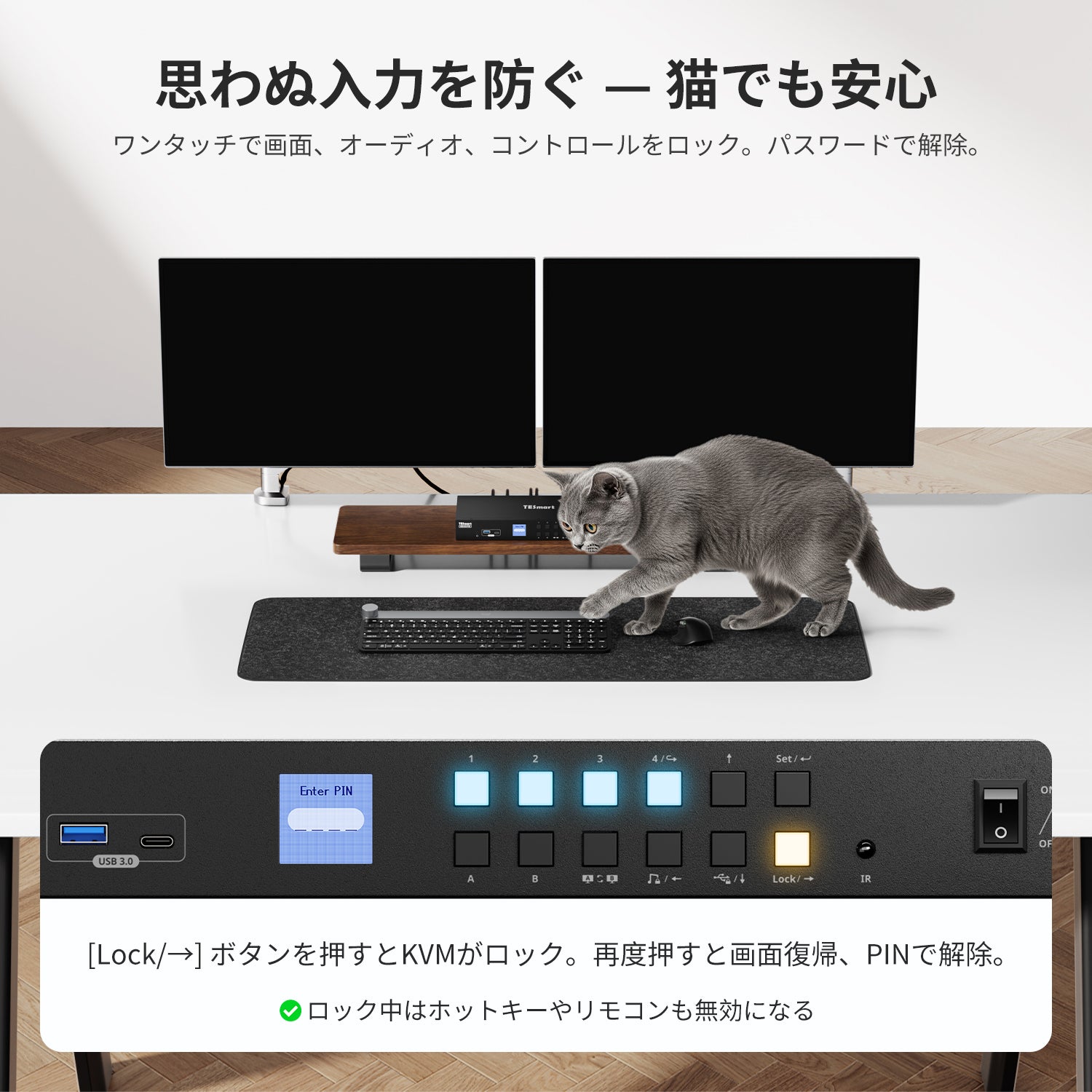 Philips 4台モニター デュアルディスプレイセット デュアル4K60Hz ハイブリッドKVMプロハブ（4台のPC & 2台のモニター