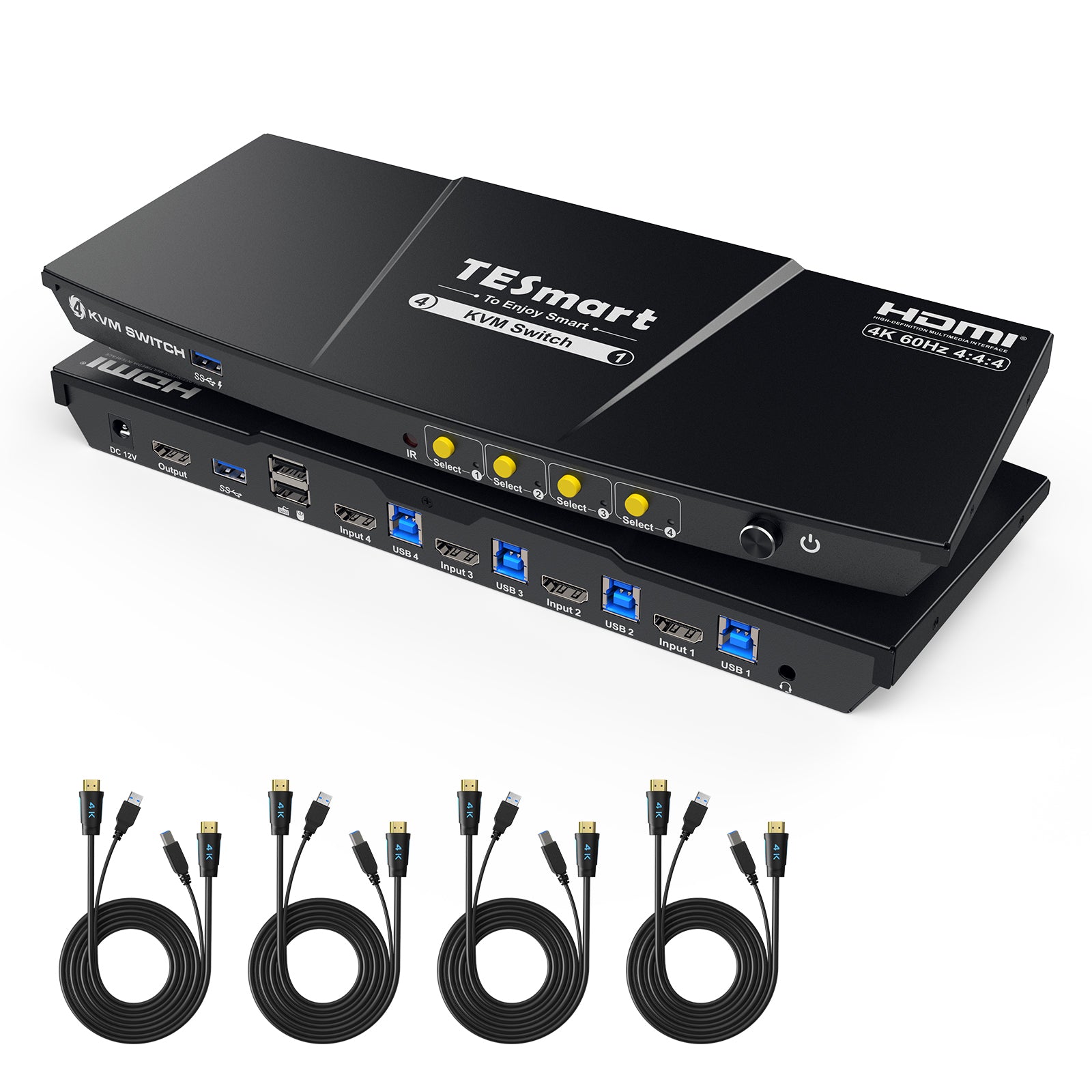 4 ポート KVM スイッチ HDMI 4K60Hz USB3.0 EDID付き | 4PC&1モニター