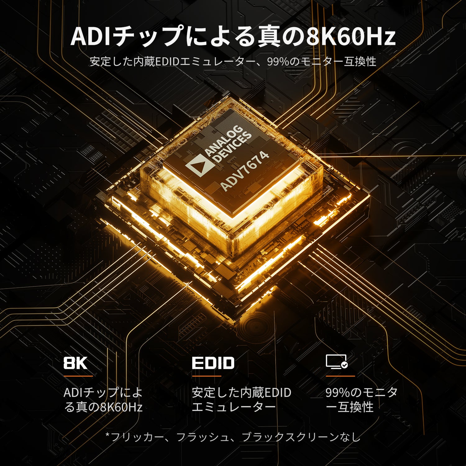 HDMI 2.1 デュアル 4K144Hz KVM スイッチ ゲーミング ドック 2台のPCと2台のモニター用、ADIチップ、EDID、VRR、FVA、ALLM、ダイナミックHDR付き