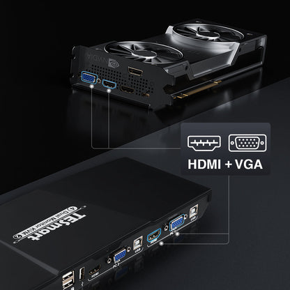 HDMI+VGAポートデュアルモニター KVMスイッチ-2